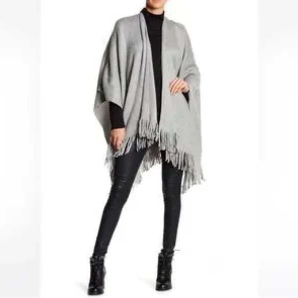 Merona Tassel Poncho Wrap Gray, One Size
